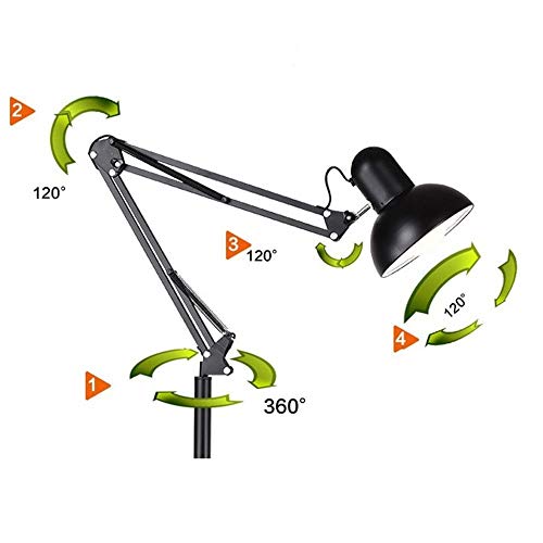 Luminária Abajur pedestal Articulada Chão Metal Lustre Coluna 1,90m
