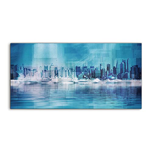 Tableau New York City en acrylique 100x50cm pour salon moderne