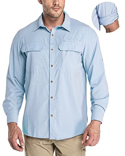 33,000Ft 3JL031A Men'S Long Sleeve Sun Protection Shirt Upf 50+ Uv Quick Dry Cooling Fishing Shirts cover