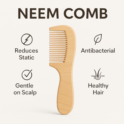 Image of Natural Bamboo Wooden Hair Comb Set of 4
