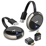 【Lange Reichweite und Niedrige Latenz】 Es zeigt den besten Übertragungseffekt, wenn es in einem Raum verwendet wird. Es ist leicht im Freien zu tragen, da es von einigen Laptops direkt mit Strom versorgt werden kann. Dieser Wireless HDMI transmitter and receiver hat eine Übertragungsreichweite von bis zu 50 m und eine geringe Latenz von 0,15 s, wenn keine Störungen vorliegen. 【HINWEIS】 verkürzt sich auf 82 Fuß/25 m, wenn es über einer Mauer verwendet wird.