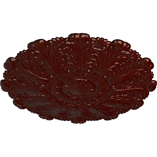 Image of Ekena Millwork CM31DUBMF 31 inchOD X 1 1 /2 inchP Durham Ceiling Medallion Fits Canopies Up To 4 1 /4 inch, Brushed Mahogany