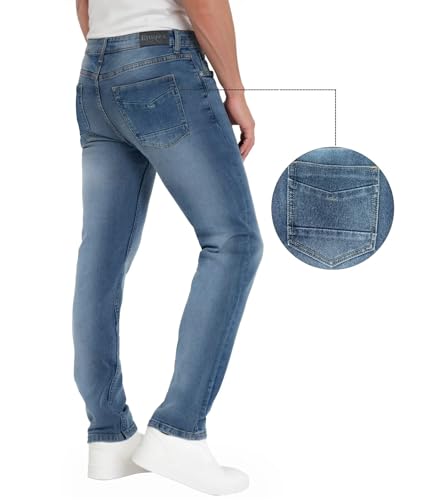 Image of ETHANOL Men's Straight Knit Denim Jeans