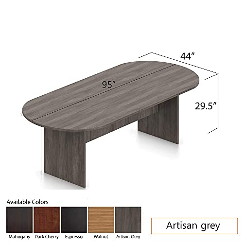 Gof 6Ft, 8Ft, 10Ft Conference Table Chair (G10900B) Set, Cherry, Espresso, Mahogany, Walnut, Artisan Grey (8Ft With 6 Chairs, Artisan Grey) #TOP2