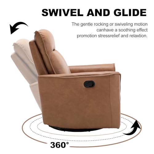 Sillón reclinable giratorio con tapizado marrón miniatura 4