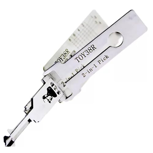 Rlokk Silver Auto Lock Pick, Lishi Toy38r 2 In 1 Lock Pick And Decoder For Car, Car Key Reader, Professional Locksmith Tools