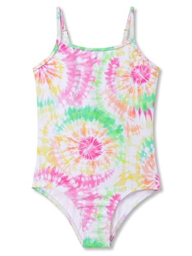 Image of Girls One Piece Swimsuits Adjustable Double Strap for Kids Palm Tree Print Toddler Bathing Suit Size 2T-10