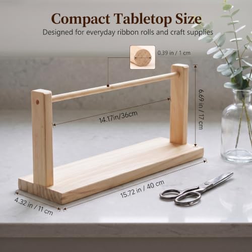 Image of jojofuny Wooden Ribbon Organizer Single Tier Rack Storage Holder (Pack of 2)
