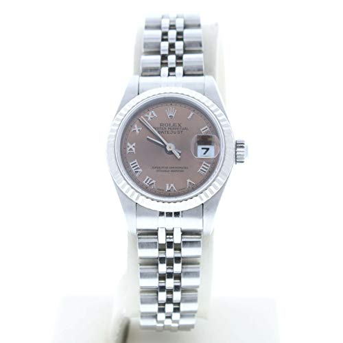 Rolex Ladys Datejust 69174 Jubilee Band Salmon Roman Dial & 18k Gold Fluted Bezel (Certified Preowned)