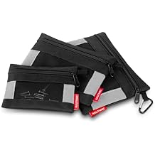 HAUTMEC 3 Pack Zipper Tool Pouch with Mesh Window, Small Tool Bags with Carabiner, Durable Oxford Utility Tool Organizer for Tools, Parts & Accessories HT0126