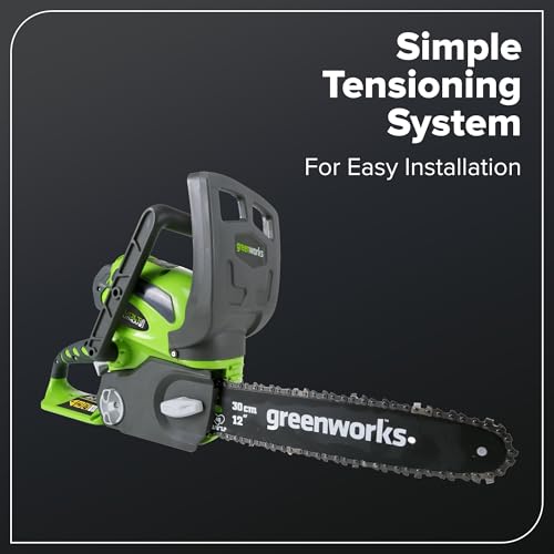 Image of Greenworks 12 inch Chainsaw Chain, 3 /8 inch Pitch, 0.05 inch Gauge, 45 Drive Links, Genuine Greenworks Replacement Part