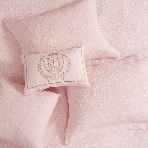 Image of Juicy Couture - Comforter Set, Dovona Design Bed Sheets, Queen Bedding, 5 Piece Set Includes 1 Comforter, 2 Shams and 2 Decorative Pillows, Wrinkle Resistant and Anti Pilling,Pink Blush