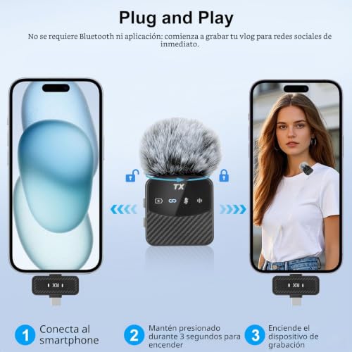 Mini micrófono Lavalier inalámbrico con estuche de carga para iPhone 4
