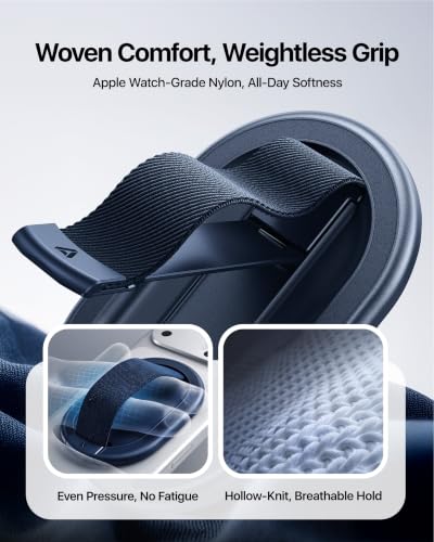 andobil [2026 Woven Comfort] Magnetic Phone Grip for MagSafe w/Finger Strap | Soft Nylon Strap, 25 N56 Magnets, Cell Phone Grip Ring Holder for iPhone 18 Pro Max 17 16 15 14 13 12, MagSafe Accessories - image 3