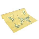 Wai Lana Yoga and Pilates Mat (Butterfly, Cream)- 1/4 Inch Extra Thick Non-Slip Stylish, Latex-Free, Lightweight, Optimum Comfort