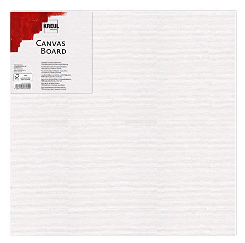 KREUL 604040 - Canvas Board, dimensions env. 40 x 40 cm, carton à peindre pour peinture acrylique et gouache, contrecollé avec de la toile, idéal pour les débutants