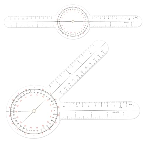 Transportador de Goniómetro Espinal de Rango de Movimiento de Articulaciones 8 Pulgadas, Regla de Ángulo de 360 Grados con Escala Clara y Materiales de Alta Calidad