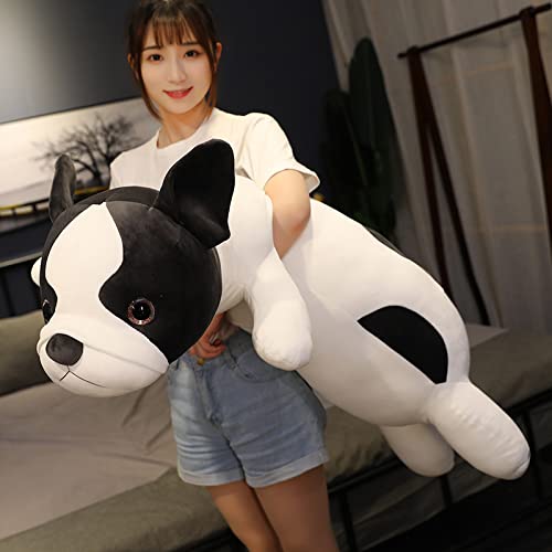 Simpatico Bulldog Francese Peluche Giocattolo Realistico Bugiardo Bulldog Cane Cuscino Peluche Animale Farcito Bambola Camera Decor per Bambini Regalo 100cm Bulldog