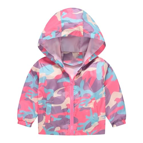 Boys Girls Children Spring Fall Winter Windbreaker Casual Wind Printing Light Fashion (Camouflage, 3-4 Years)