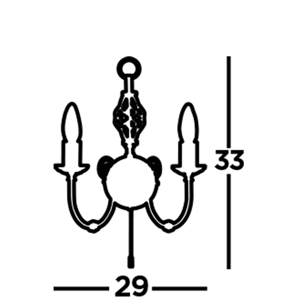 Searchlight Zanzibar - Aplique de pared con vela de 2 luces, negro, E14