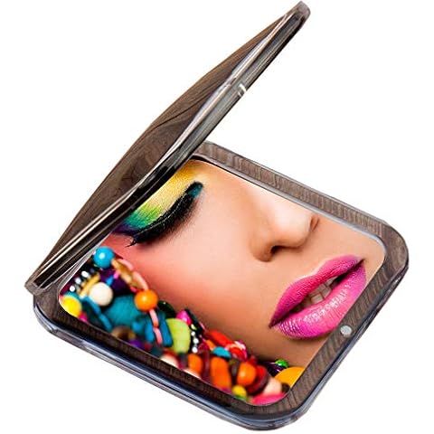 Miss Sweet Compact Mirror for Purse Pocket Mirror True Image&10X Magnification (Black) Cover