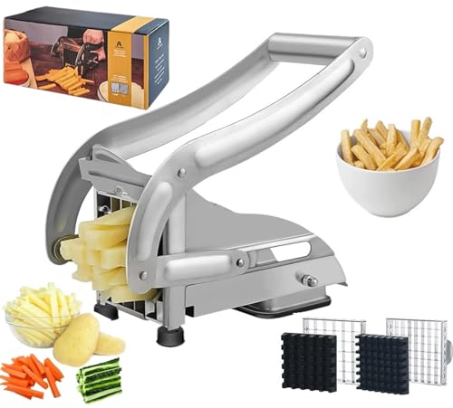 COOK A FUTURE Pommesschneider, Kartoffelschneider, Kartoffelschneider aus Edelstahl, mit 2...