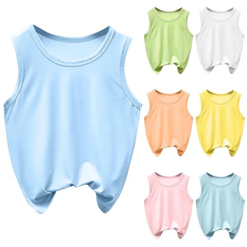 Girls Summer Sleeveless Tank Top Basic Solid Crewneck Comfy Soft Modal Blouse Tees for Boys 2-12 Years2