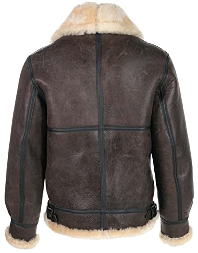 Men's Resident RE6 Leon Flight Aviator Bomber Shearling Jacket - Premium Sheepskin Leather3