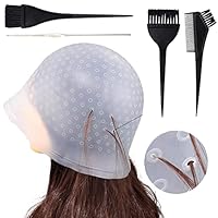 Scettar Silikon Highlight Kappe, Strähnchenhaube Haare Färben Hervorhebung Silikon Strähnchenhaube Set Stränchen Haube mit Pinseln und Nadel für Frauen und Mädchen Bläst