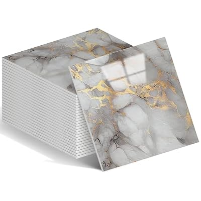 WAPANE Peel and Stick Tile Shower Waterproof Marble Tiles Wall Panels, 11.8"x11.8" Self-Adhesive Backsplash Tile, 20 Pack