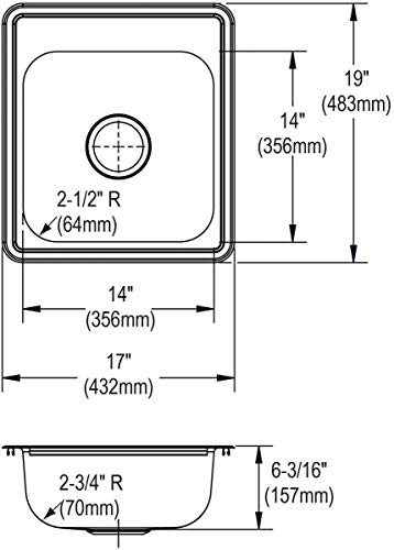 Image of Elkay D117193 Dayton Single Bowl Drop-in Stainless Steel Bar Sink