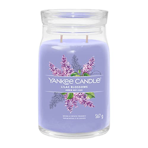 Yankee Candle Signature Candela Profumata, Fiori di Lillà in Giara Grande, Candele di Miscela di Cera di Soia Lunga Durata, Regalo per le Donne