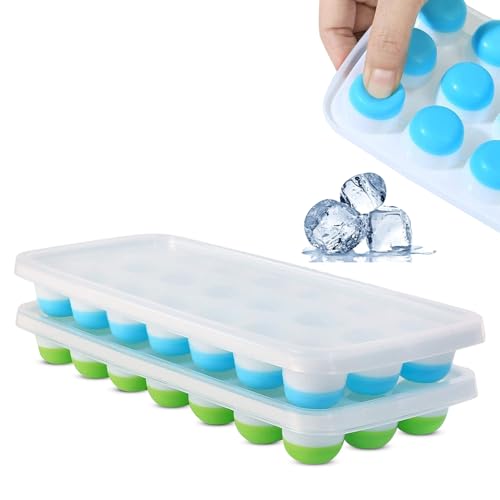 Set de 2 cubeteras de silicona con tapa y 21 cavidades miniatura 1