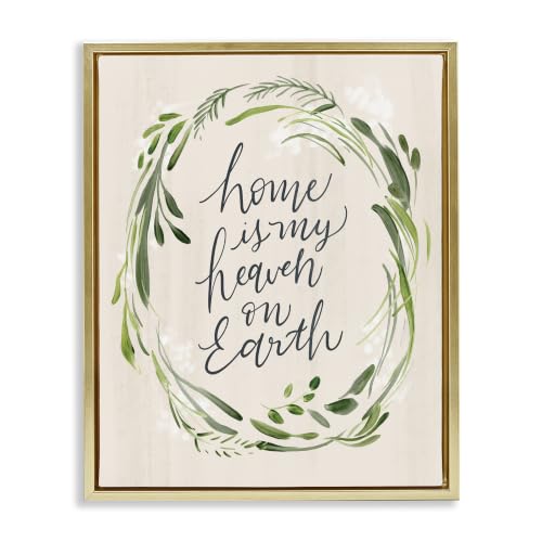 'Heaven On Earth Religious Home Script'| Floating Frame Canvas Art