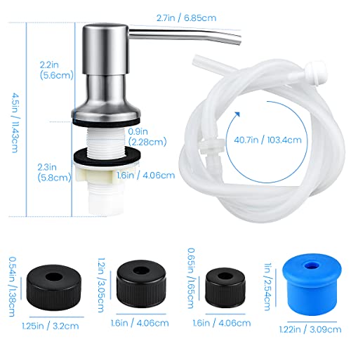 1 Pcs Dish Soap Dispenser For Kitchen Sink, Built In Soap Dispenser Countertop Pump Head With 49 In Extension Tube Fit Kitchen Bathroom #TOP4