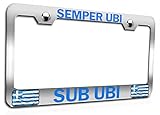 Makoroni - Semper UBI SUB UBI Chrome Metal License Plate Frame Tag Holder, m94