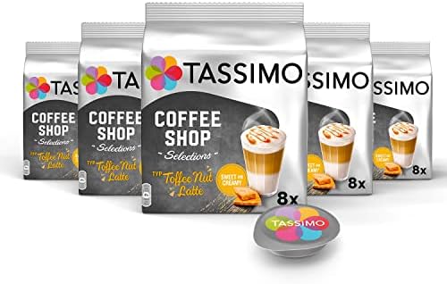 Tassimo Kapseln Coffee Shop Selection Toffee Nut Latte, 5 x 8 Pads, 40 Kaffeekapseln