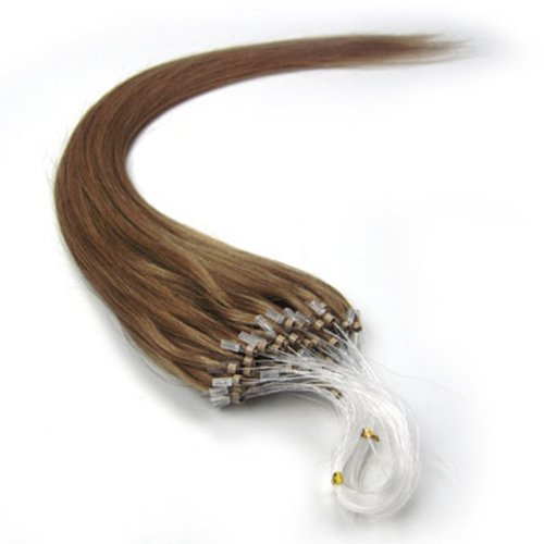 18'' Remy Loops Micro Rings Beads Tipped Human Hair Extensions 17colors for Your Best Selection (#12-light brown) by lilu