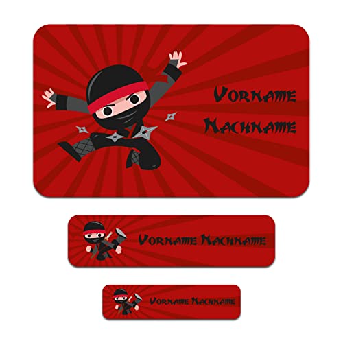 50 x Namensaufkleber personalisierte Sticker mit Wunschname Klebeetiketten...