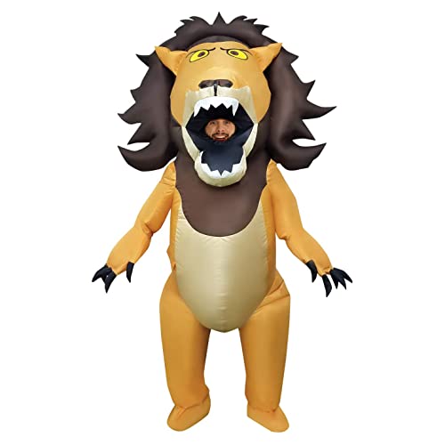 Morph Costumes Disfraz Leon Adulto Hinchable, Disfraz Hinchable Leon, Disfraz Leon Hombre, Disfraz Hichable Adulto, Disfraz Carnaval Hombre, Disfraz Despedida SolteroTalla Única