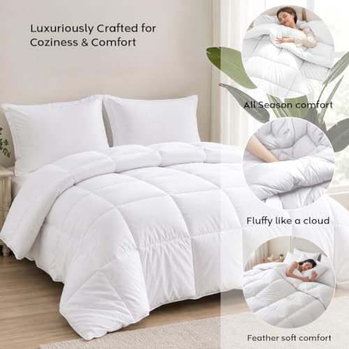 Image of AYKA Reversible Comforter 220 GSM Microfiber Reversible AC Comforter /Blanket for Winter /Quilt /Dohar /Duvets for King Size Blanket /Comforter Double Bed (Snow White, 60 * 90 inch)