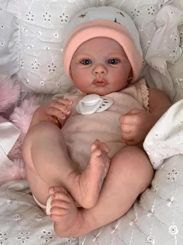 Enjoy with Love Neue 18inch Wiese Reborn Baby Neugeborene Puppe Lifelike Soft Touch Kuscheliges Baby Mehrere Schichten Malerei 3D Haut