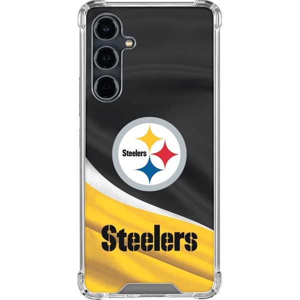 Skinit Clear Phone Case Compatible with Galaxy S23 FE - Officially Licensed NFL Pittsburgh Steelers Design