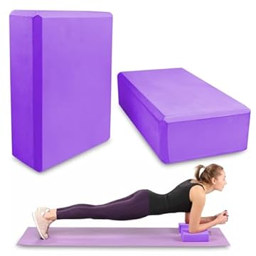 Lixiluxia 23×15×7.6cm Mattoncini Yoga 2 Pezzi, Blocco Yoga, Blocchi Yoga, Mattoncino per Yoga, Mattone Yoga, Mattoni Yoga in Schiuma Eva per Yoga, Pilates, Fitness, Esercizi, Stretching (Viola)