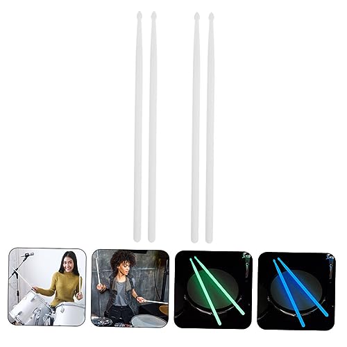 4Pcs Baquetas Luminosas para Batería con Agarre Cómodo Blanco miniatura 7