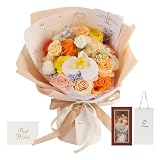 Moluppy ソープフラワー 花束 バラ グラデーション ギフト プレゼント (プレミアム・サンシャイン)
