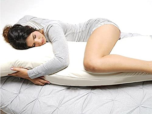 The Futon Shop Kapok Full Body Pillow, Perfect Long Pillow for Side & Stomach Sleepers, Best Side & Stomach Sleeper Pillow for Neck & Shoulder Pain, Kapok Body Pillow 17x53