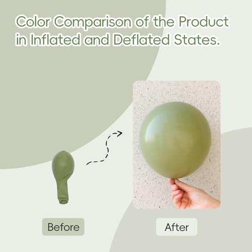 Image of Sage Green Balloons 12 inch, Dusty Green 50pcs Party Balloons | Wedding, Engagement, Bridal Shower, Baby Shower, Birthday Party Decorations