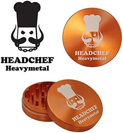 Headchef Heavymetal 55mm, 2 Piece Grinder, Metal Herb Grinder with Magnetic Lid (Orange Goblin) - Image 4