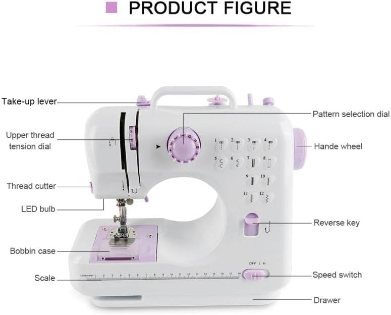 Elektrische naaimachine Draagbare Mini dubbele draad borduurnaaimachine Huishoudelijke naaiaccessoires - Image 5
